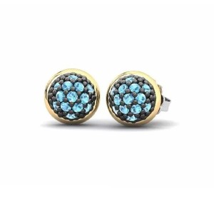 Pendientes plata y oro turquesa Bohemme 7PCL002ET