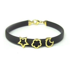 Armband aus Gummi und Gold C60100019