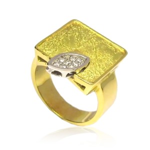Anillo oro bicolor y diamantes B01100780