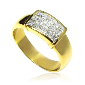 Anello in oro giallo e diamanti B01100120