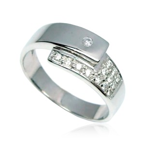 Anello in oro bianco e diamanti B01100438