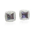 Orecchini in oro bianco, diamanti e ametiste G0570000