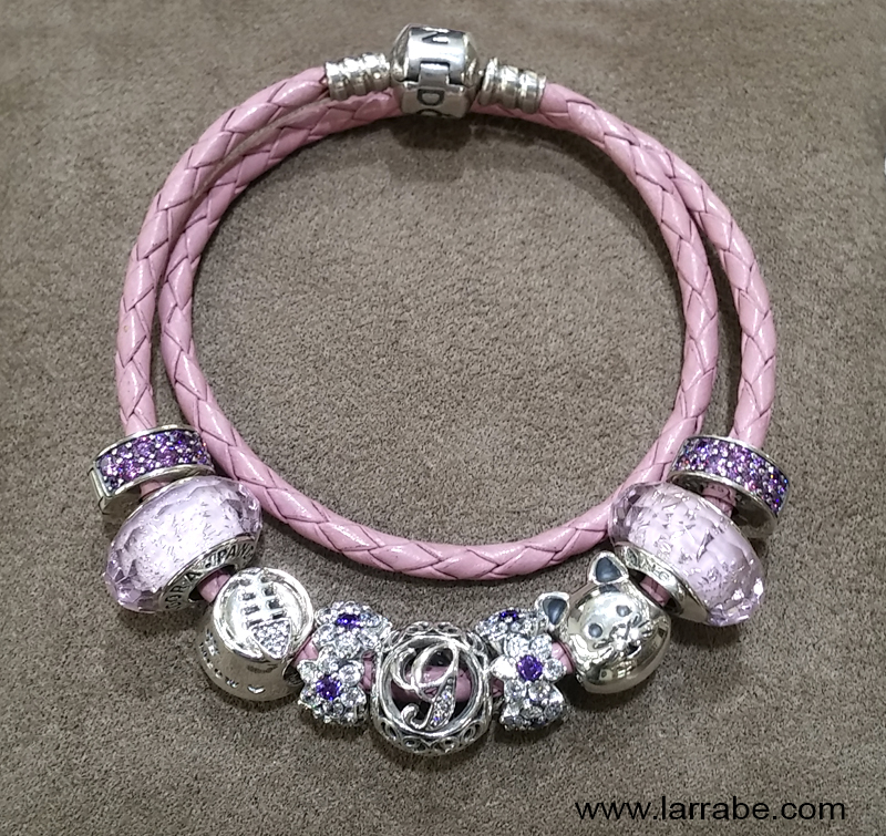 pulsera cuero Pandora clips