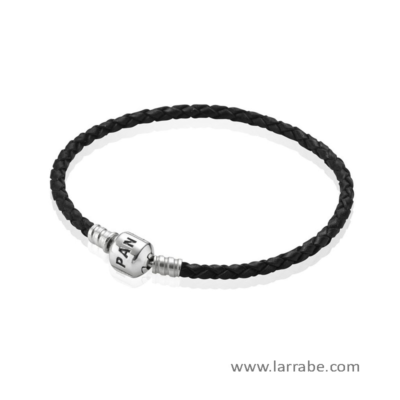 Pulsera Pandora Doble Negra 19 cm