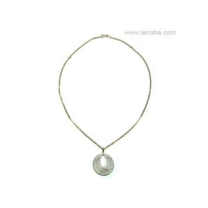 Colgante de oro rosa y circonitas