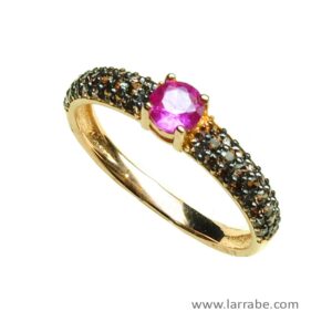 Sortija Oro Rosa y circonitas