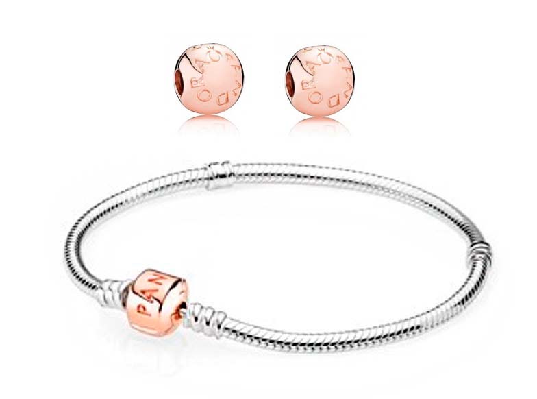 pulsera pandora rose bicolor