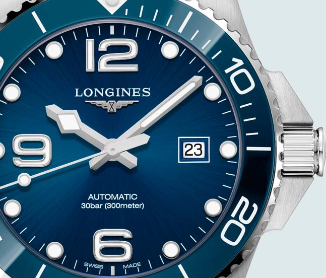 detalle longines hydroconquest de cerámica