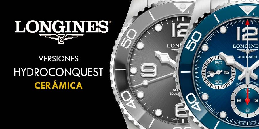 Versiones de los nuevos relojes Longines Hydroconquest de Cerámica