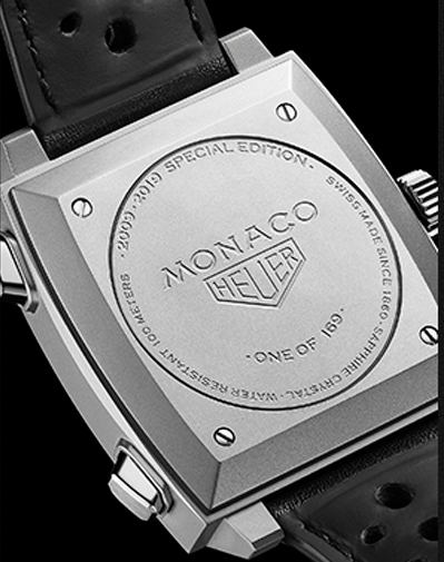 Detalles del grabado del edición limitada TAG HEUER Monaco 2010