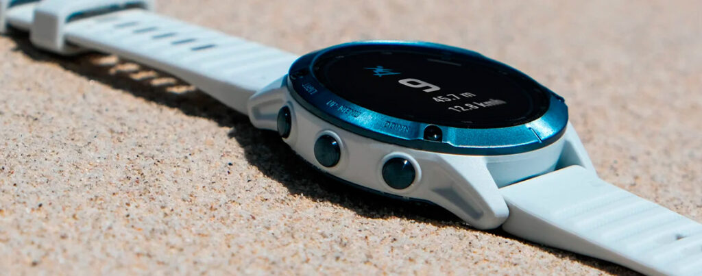 RELOJ GARMIN FÉNIX 6 PRO SOLAR AZUL MINERAL CON CORREA BLANCA 010-02410-19