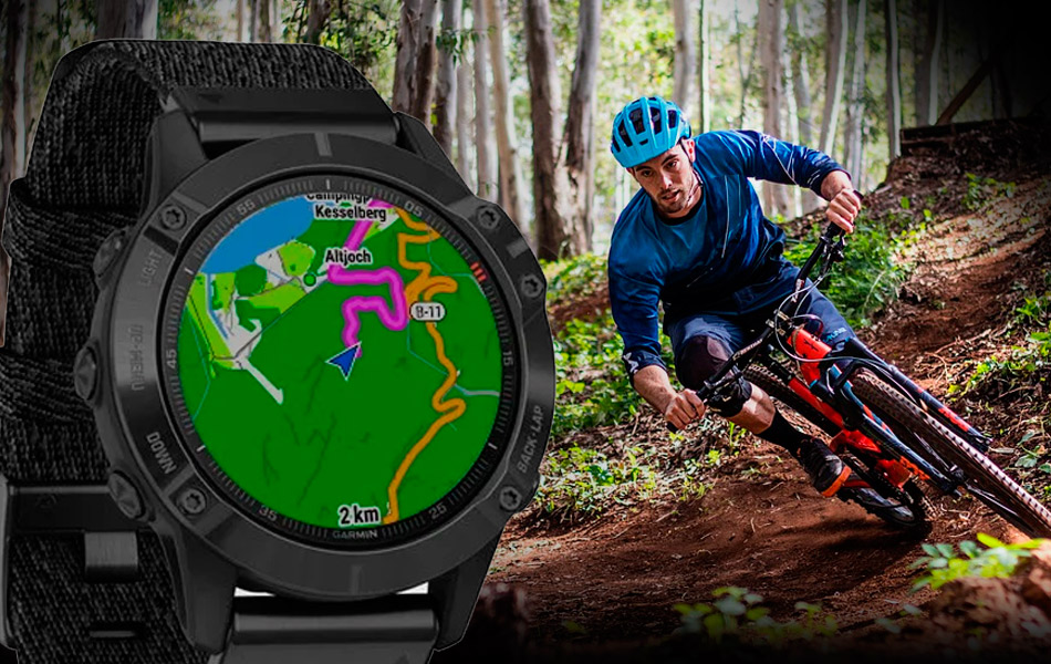 Garmin fēnix 6 Zafiro, negro DLC con correa nylon negra