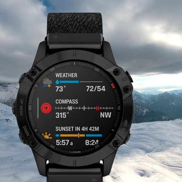 Garmin fēnix 6 Zafiro, negro DLC con correa nylon negra