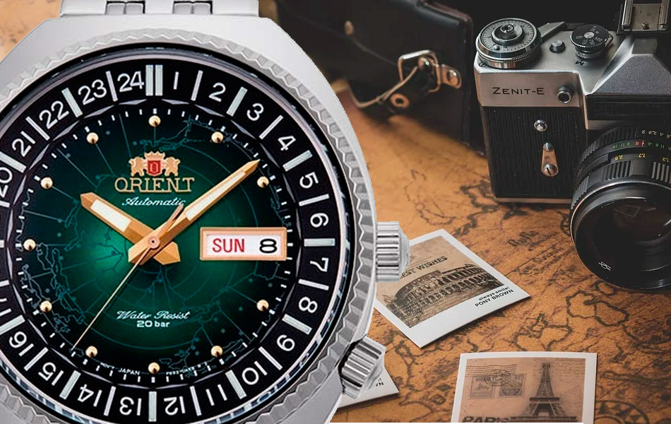 Reloj orient hora mundial clearance