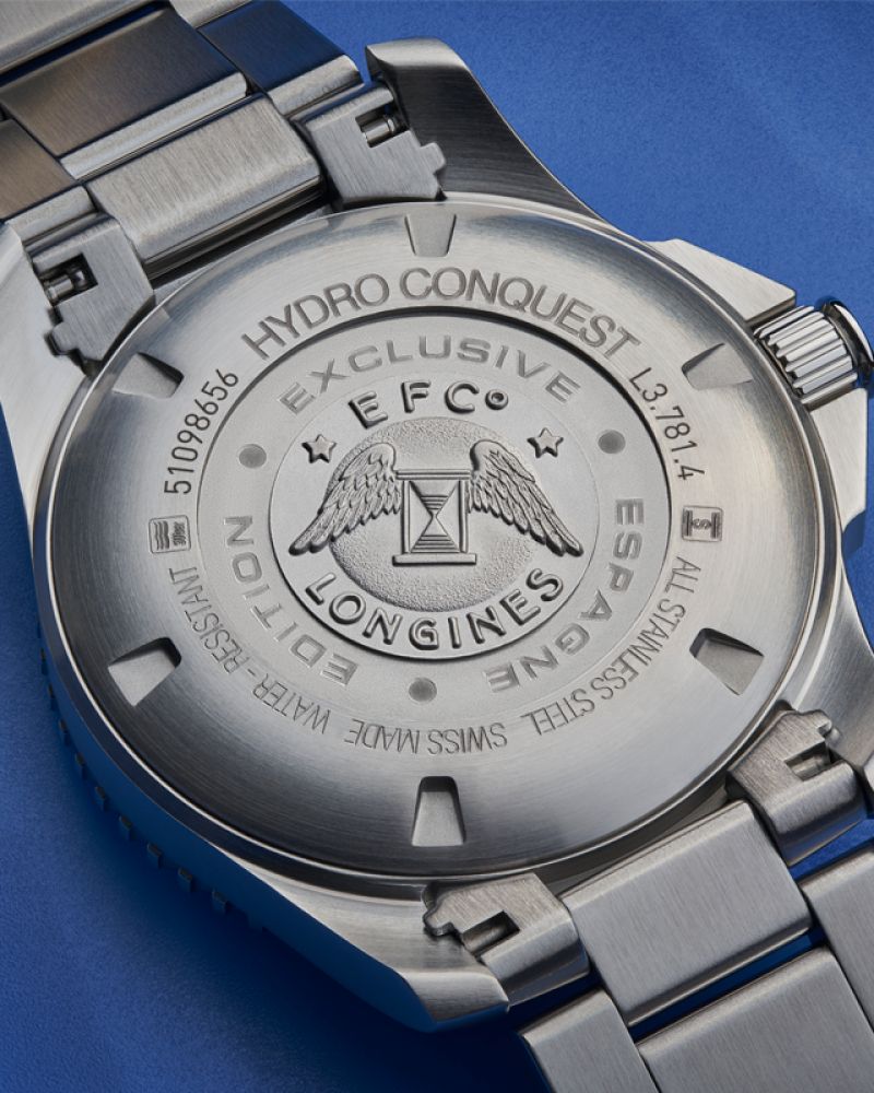 detalle estuche versiones El reloj Longines HydroConquest Edición Especial España L3.781.4.97.6