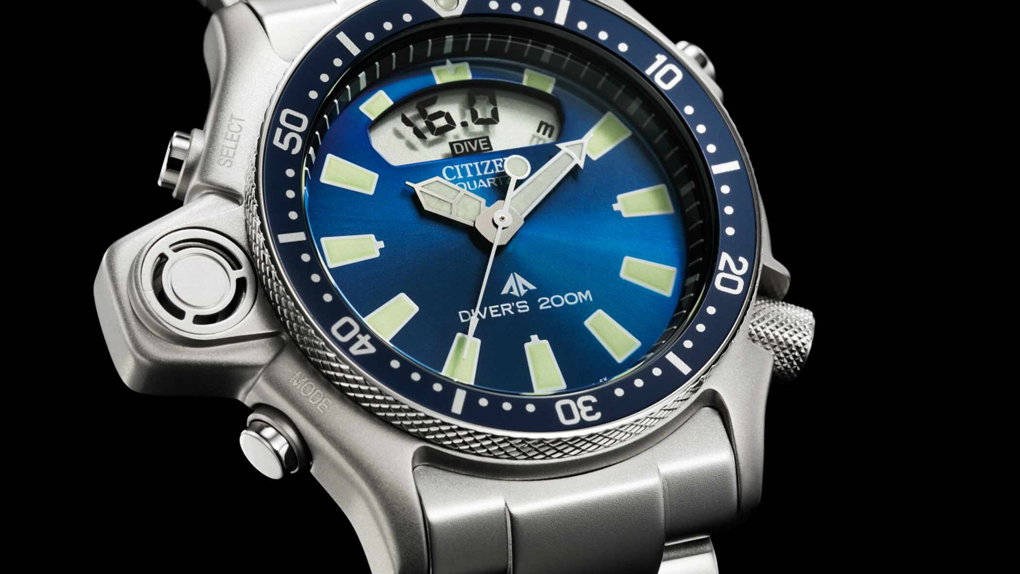 JP2000-67L con esfera azul y brazalete de acero