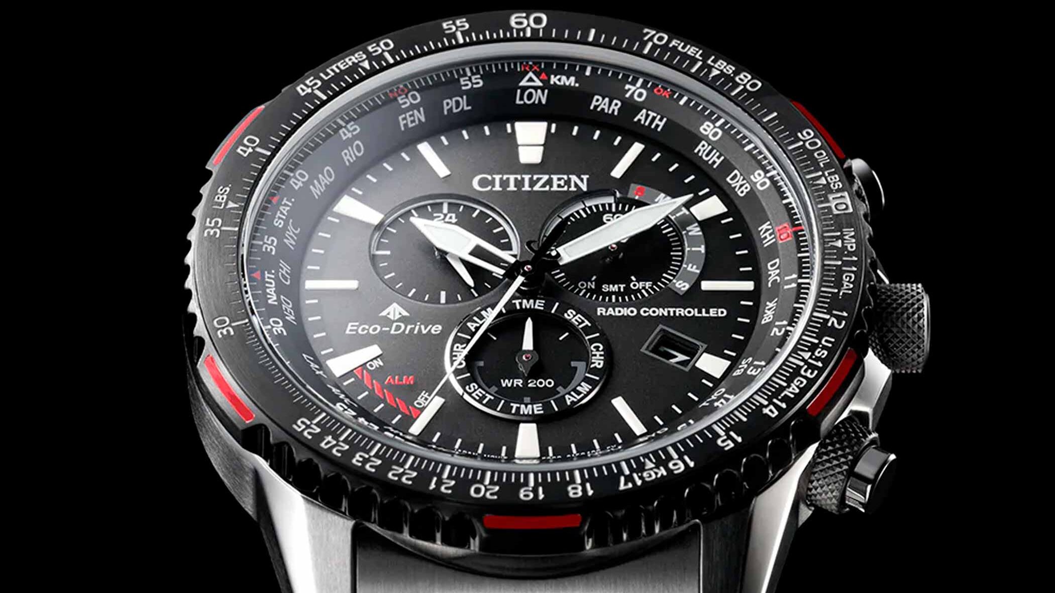 Esfera del Citizen Radiocontrol Crono Pilot