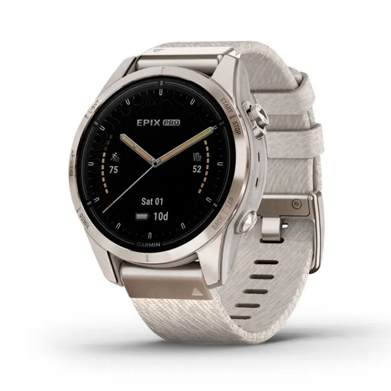 Reloj Garmin Epix PRO Gen 2 Zafiro Gold Nylon beige 42mm 010-02802-20