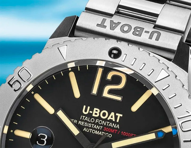 Detalles de la esfera del reloj U-Boat Sommerso