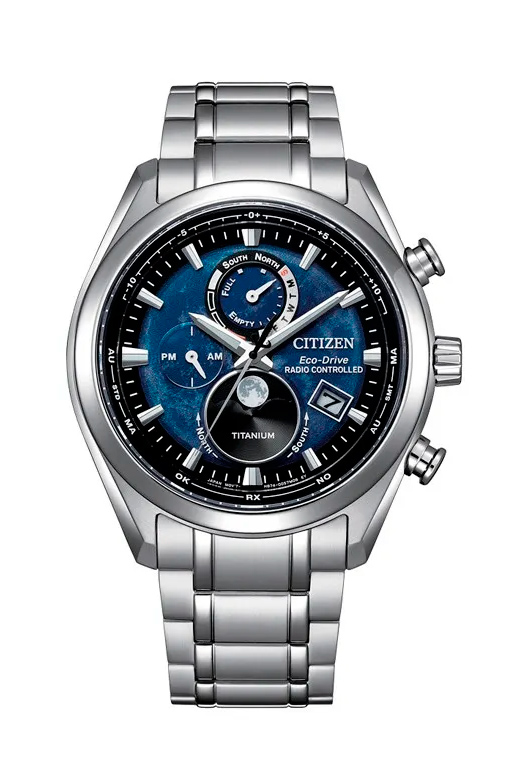 RELOJ CITIZEN RADIOCONTROLADO ECO-DRIVE TSUKI-YOMI MOONPHASE 43MM BY1010-81L
