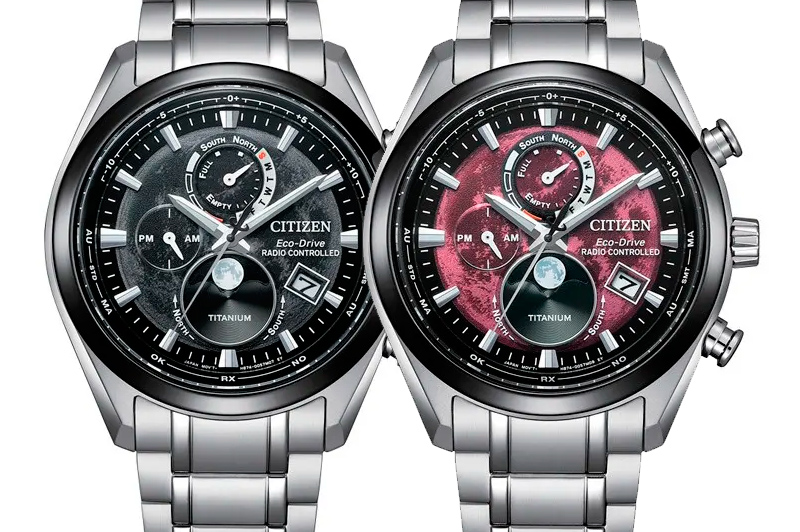 Relojes Citizen Tsuki-Yomi negro y rojo