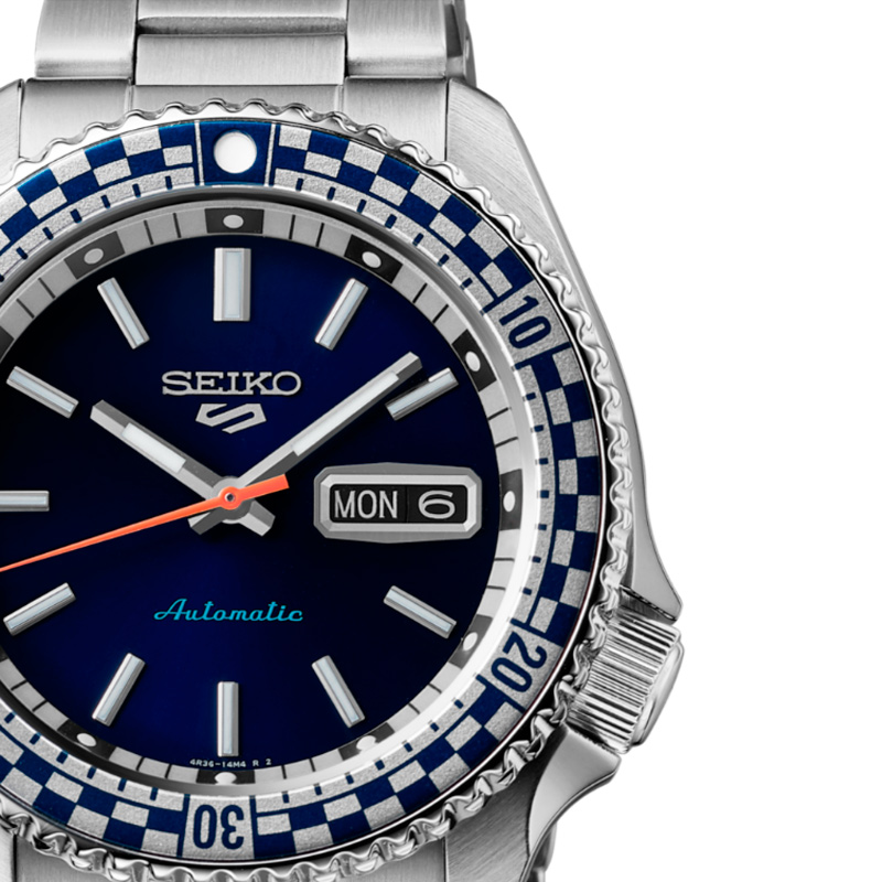 Detalle esfera Reloj Seiko 5 Sports SKX Rally Diver SRPK65