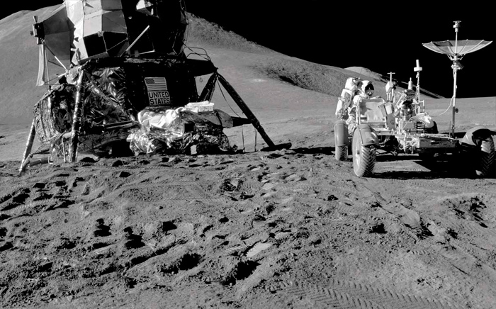 Imagen de la llegada a la luna