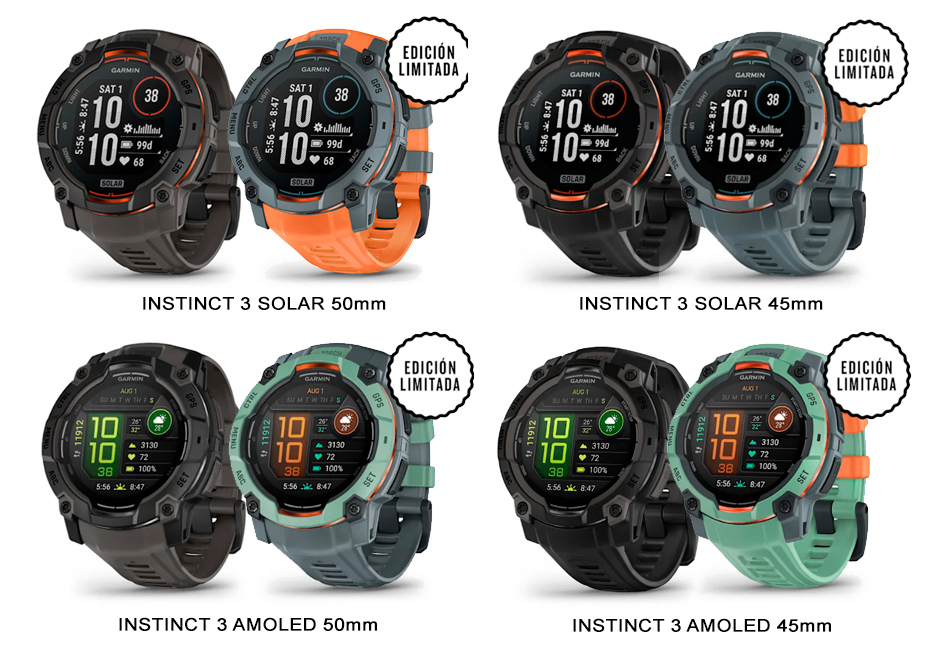 versiones del nuevo reloj Instinct 3