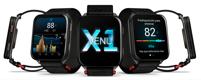 imagen relojes Venu coleccion X1 en diferentes aplicaciones de pantalla